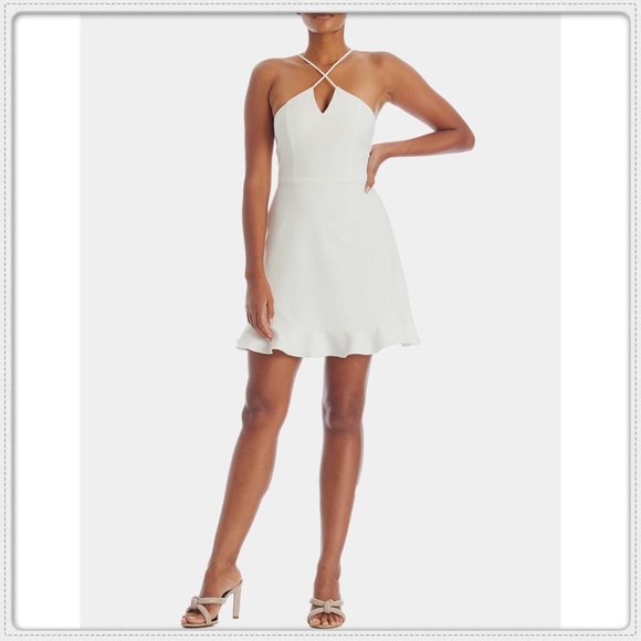 NWT $175 Aidan Mattox Halter A-Line I Roy Dress, Size 6 - Picture 1 of 12